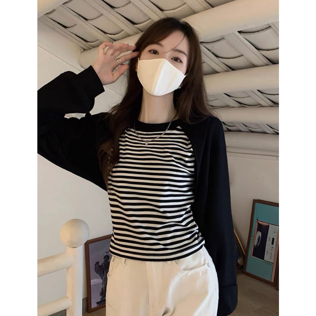 HI847 KAOS MOTIF GARIS KOREAN STYLE