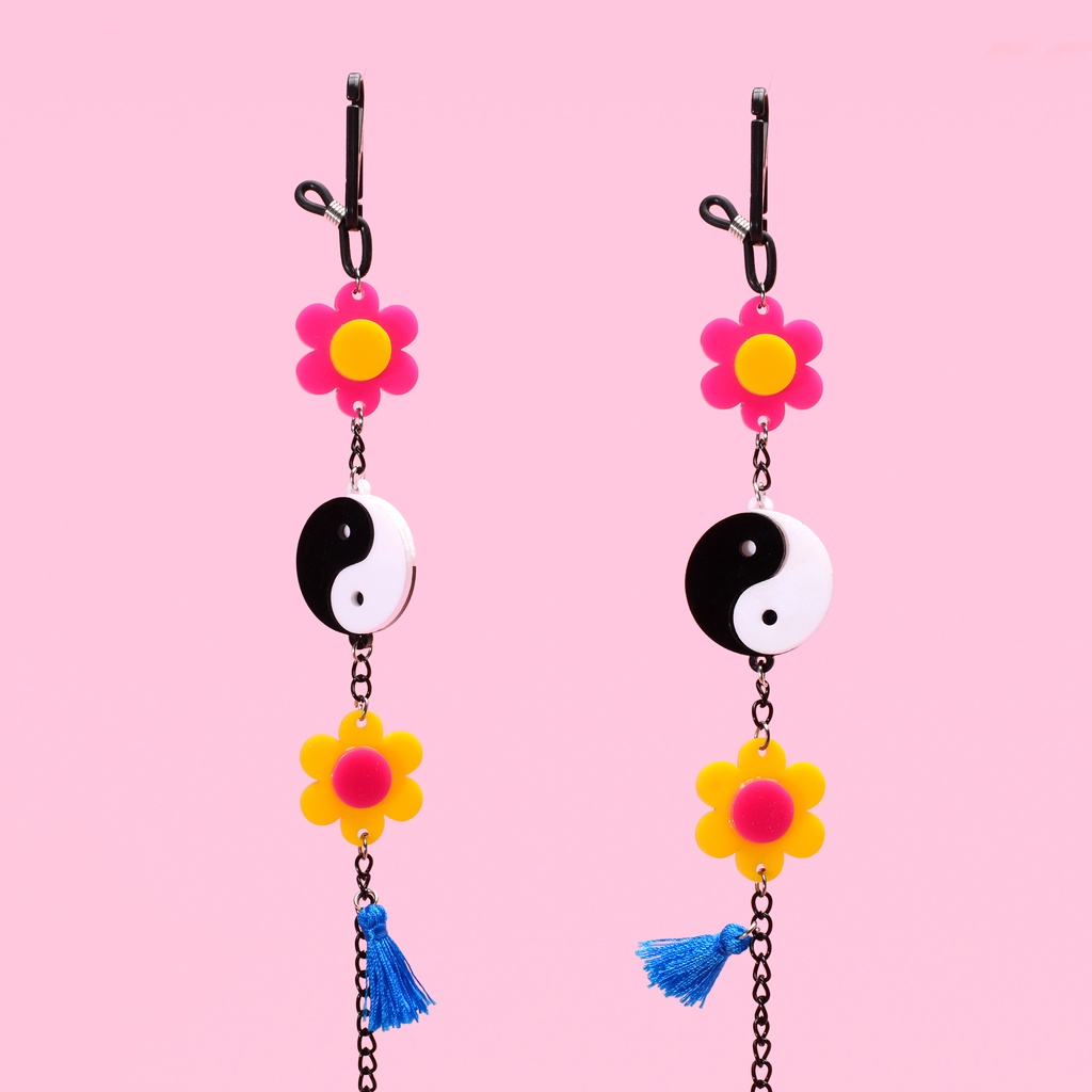 Tropical Yin Yang Glasses/Mask Chain