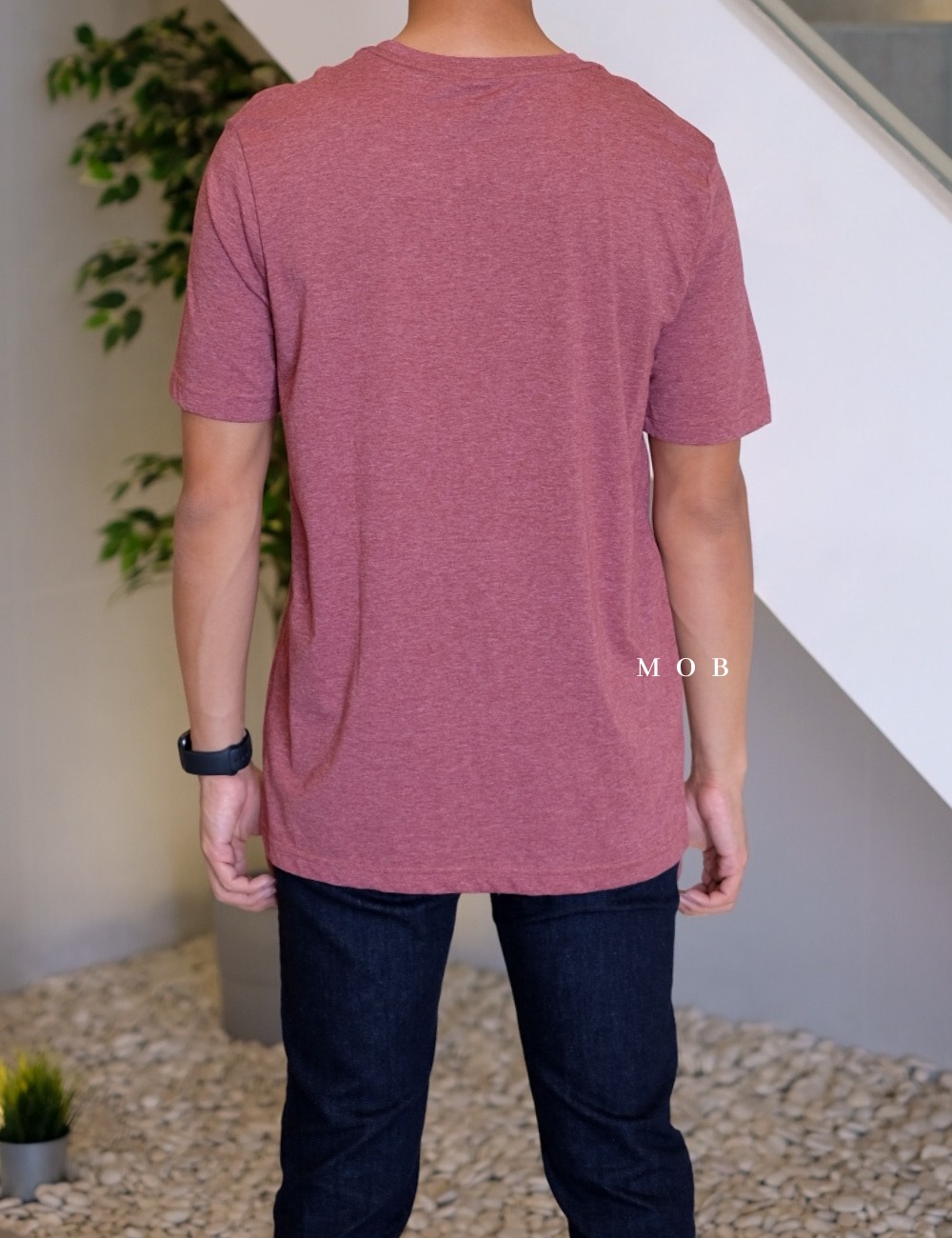 PMSST03002D Printed Big Cat Heather SS Tee Burgundy