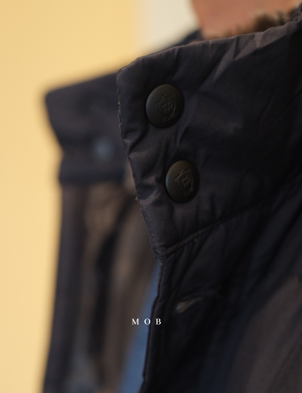 MDJ08003 Hooded Down Half Coat Navy (L ONLY)