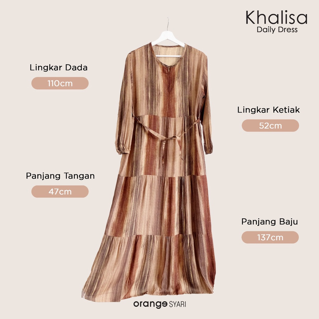 Gamis Wanita Rayon Premium Motif Salur Khalisa