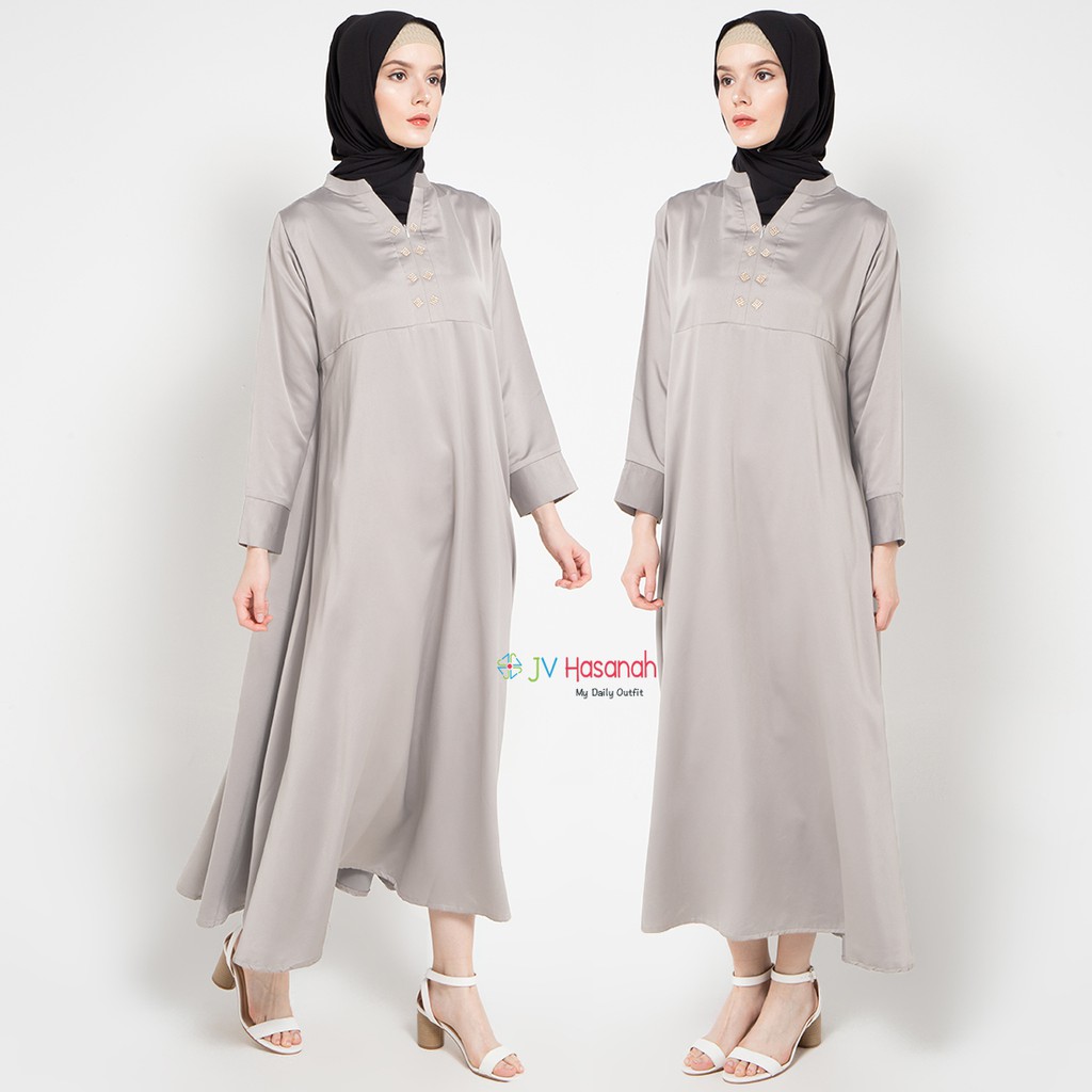 Asyifa Cavali Dress - Gamis V Slit Busui Friendly