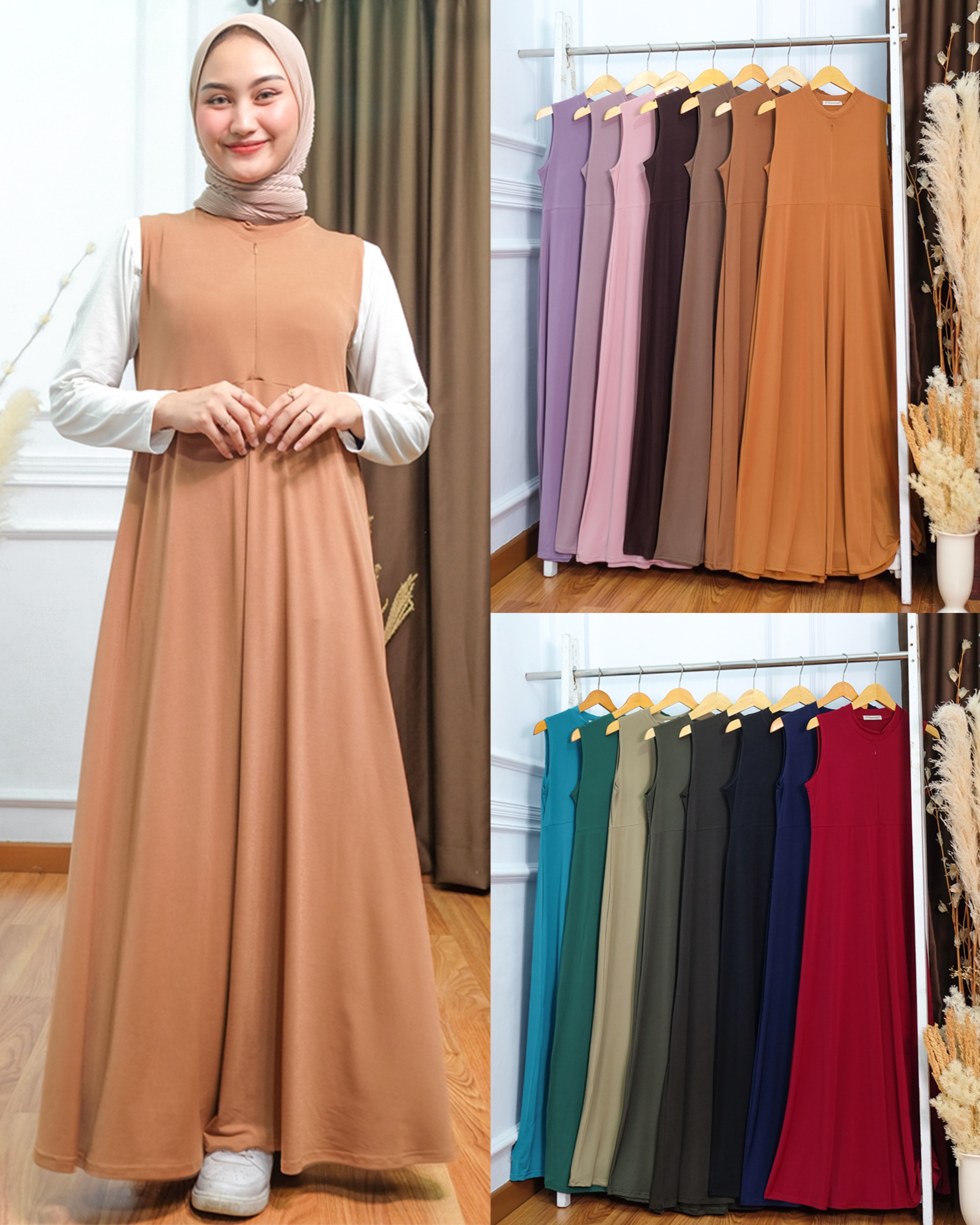 Adelia Zipper Dress - Gamis Kensy Seleting (Busui) 