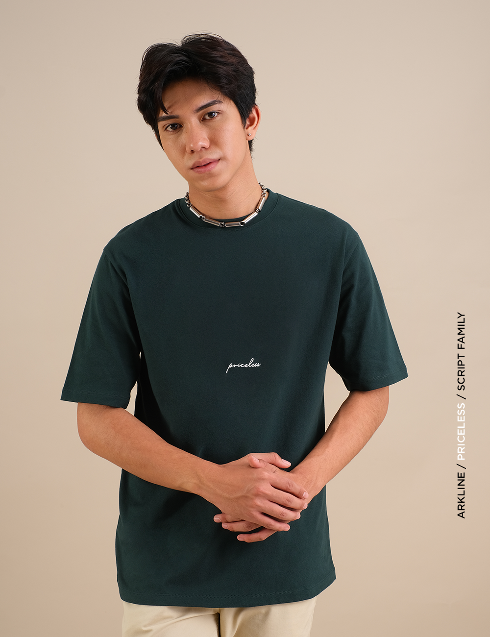Arkline Family Script Priceless T-shirt British Green