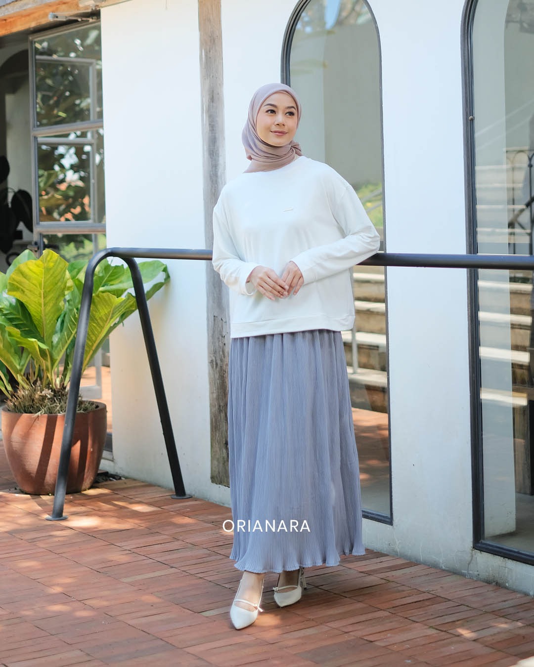 Jidda Pleats Skirt - Concrete