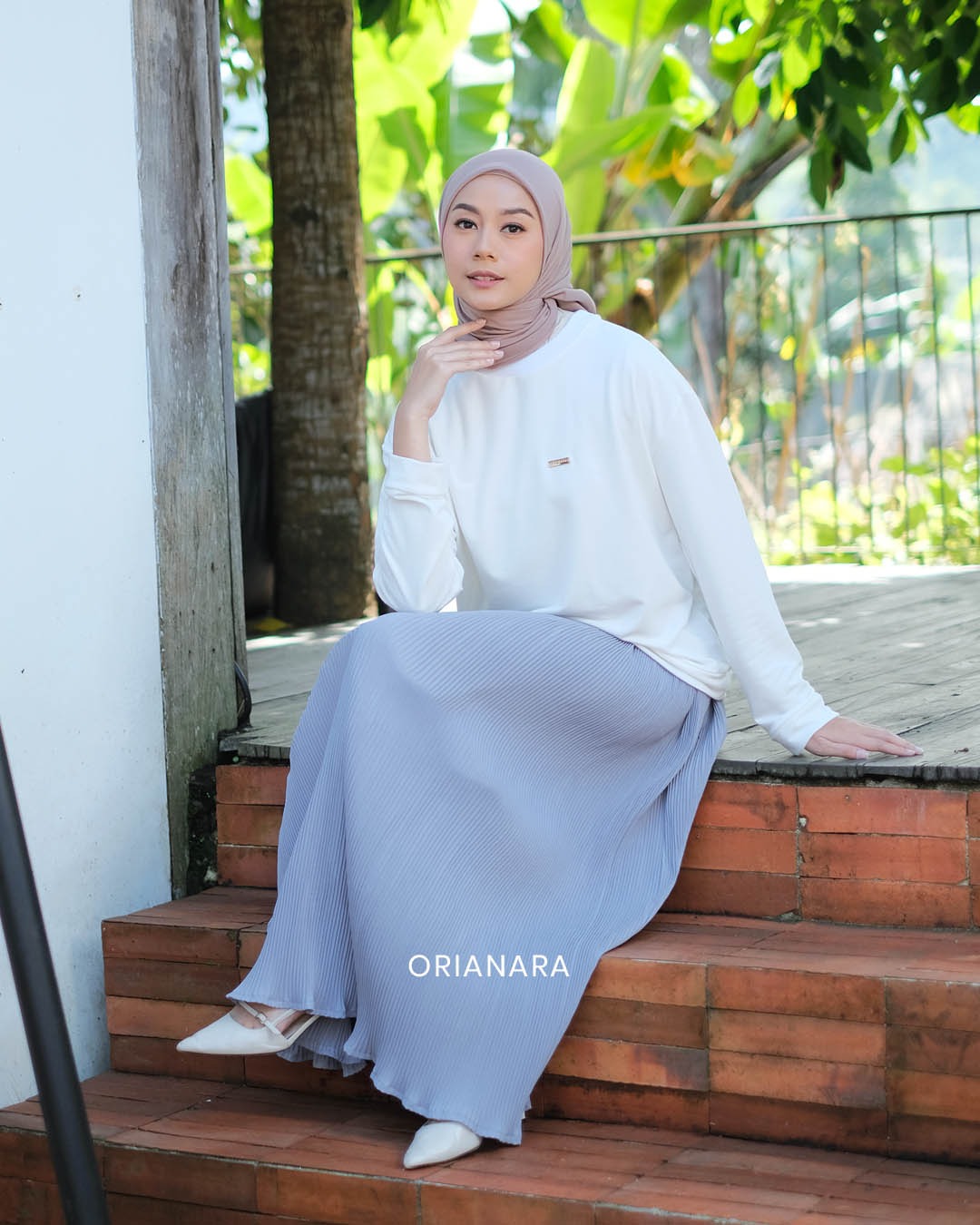 Jidda Pleats Skirt - Concrete