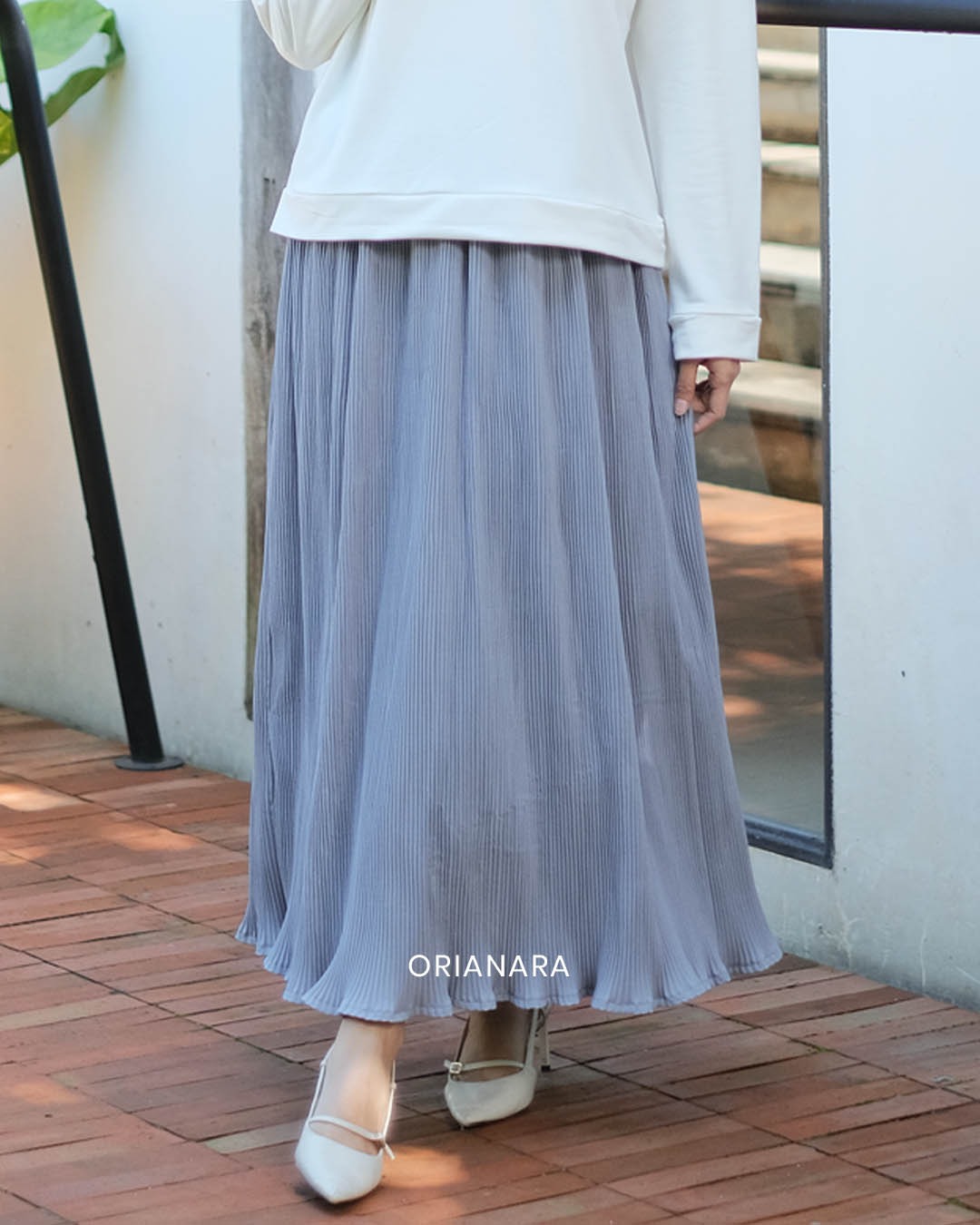 Jidda Pleats Skirt - Concrete
