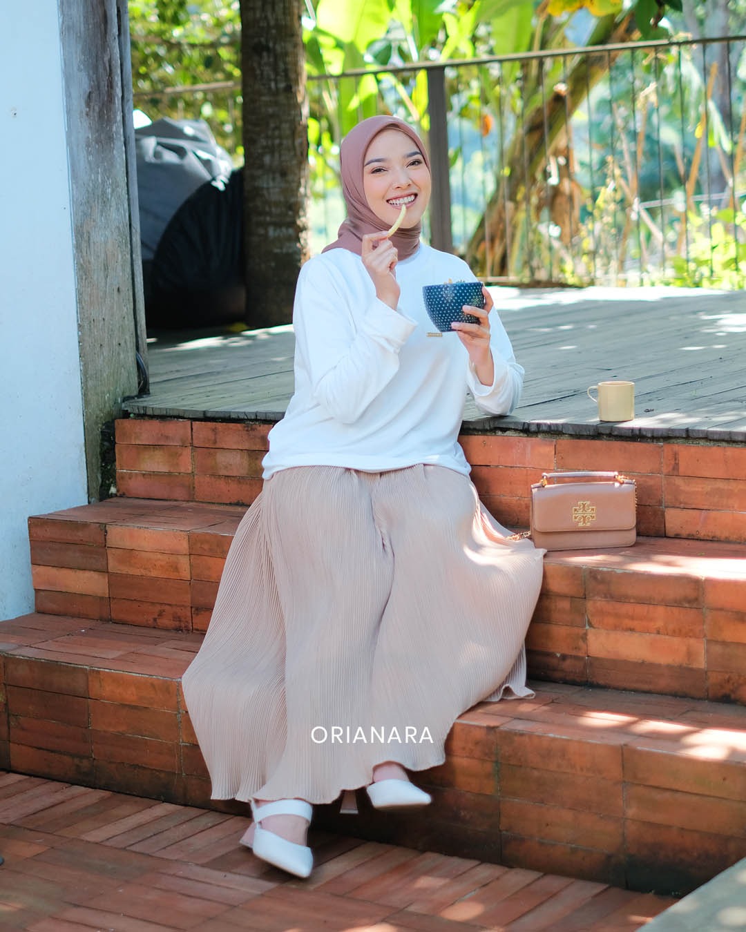 Jidda Pleats Skirt - Cream