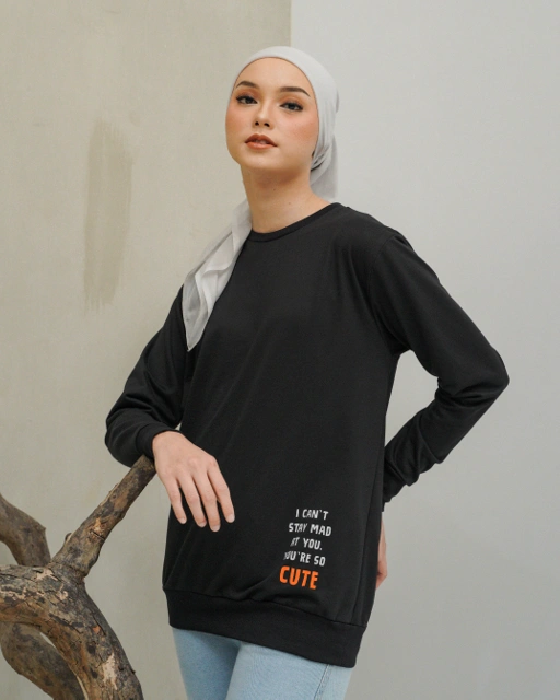 Image of FROZEN CUTE OLAF SWEATSHIRT - BLACK