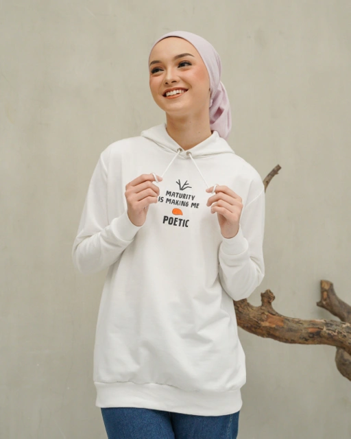 Image of FROZEN POETHIC HOODIE - BROKENWHITE