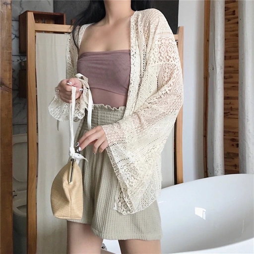 Image of cardigan hollow lace - HI196