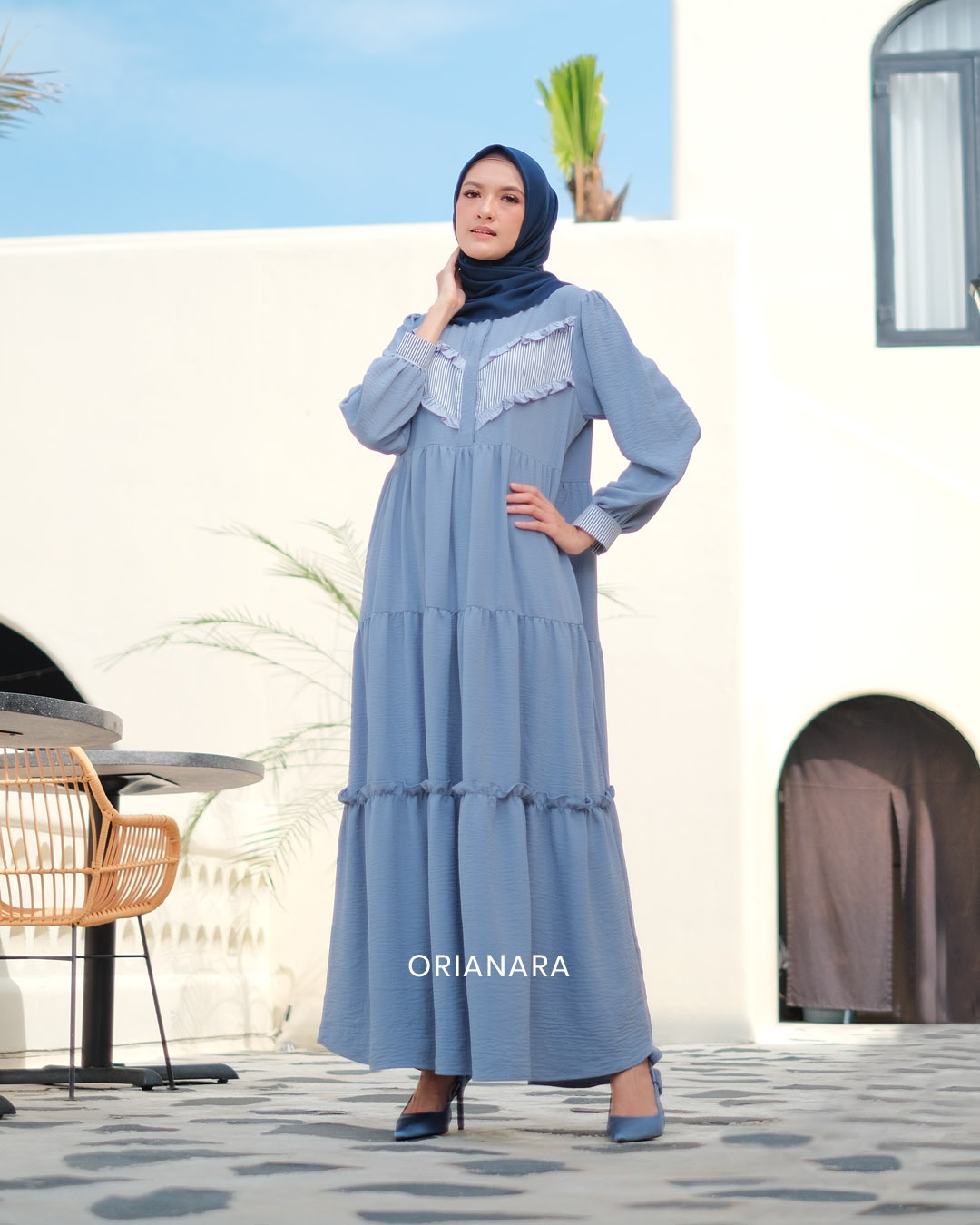 Almadina Dress Blue Denim