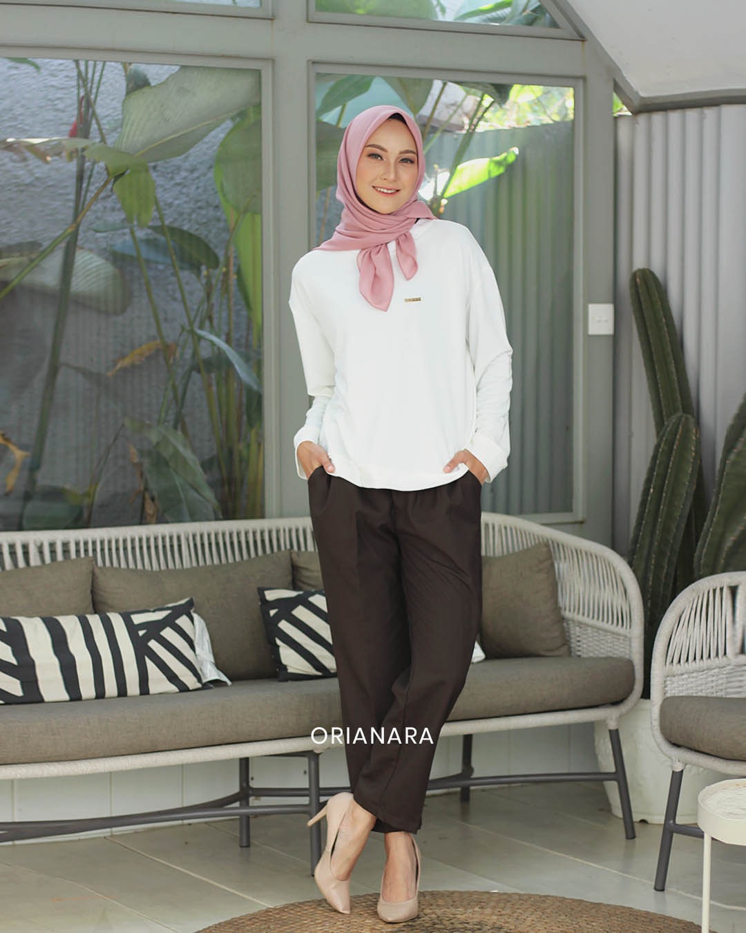 Katarina Pants - Stripes Dark Brown