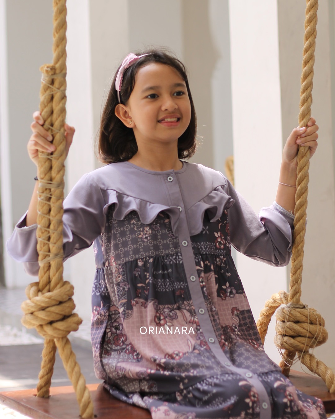 GANIYA MIDI DRESS GIRL - DARKER SEA