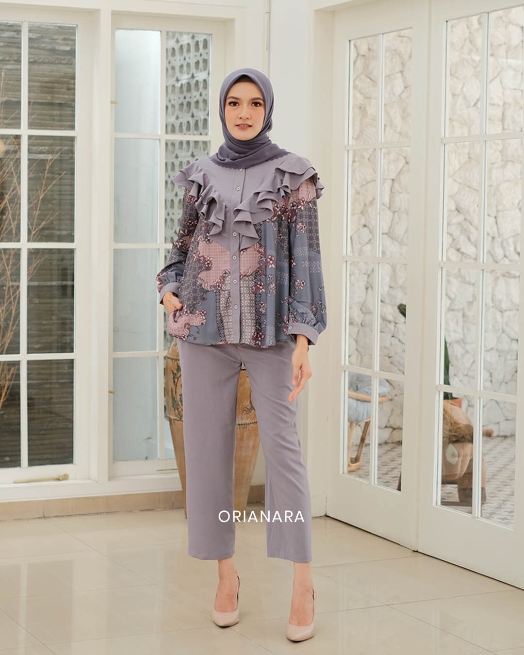GANIYA BLOUSE - DARKER SEA