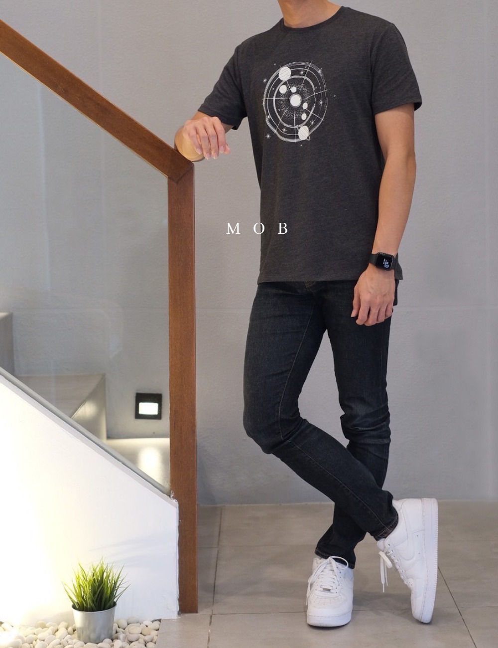 GPSST03002 Graphic Logo Galaxy SS Tee Dark Grey