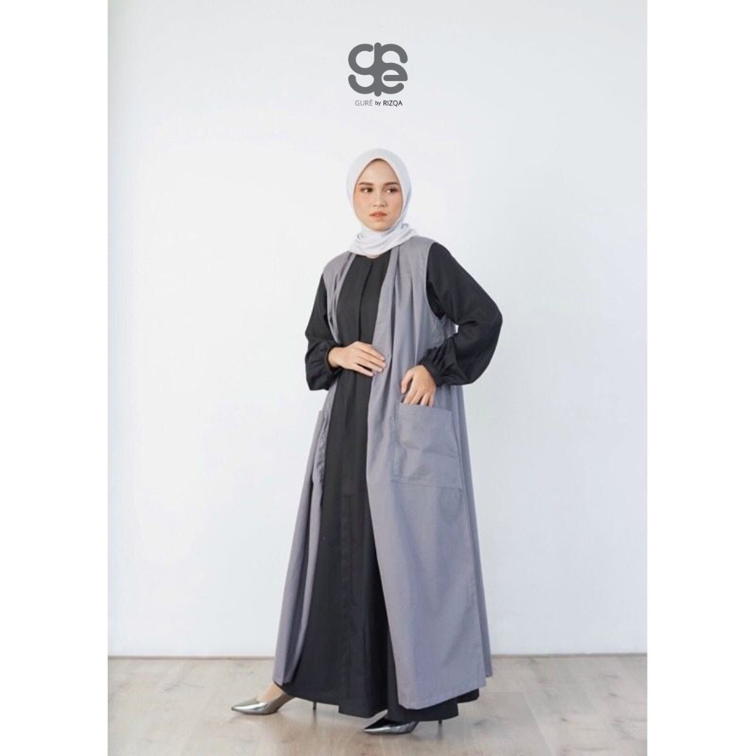 ANELA Long Vest - Grey