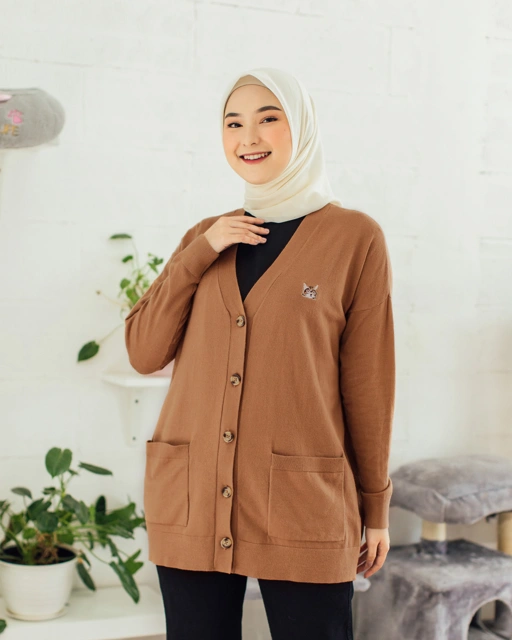 Image of CING CING CARDI - BROWN