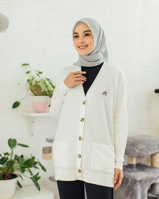 Image of CING CING CARDI - BROKENWHITE