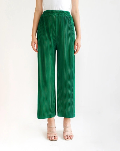 Image of KIKI PLEATS PANTS - GREEN