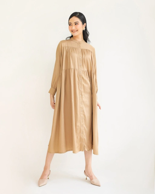 Image of NUNA MIDI DRESS - KHAKI