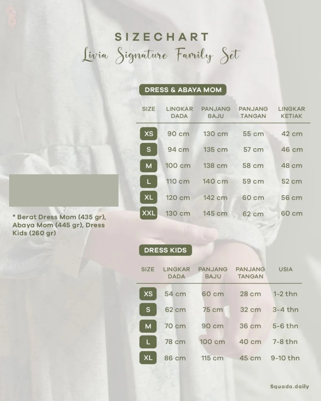 LIVIA SIGNATURE FAMILY SET (FRESS SAGE GREEN)