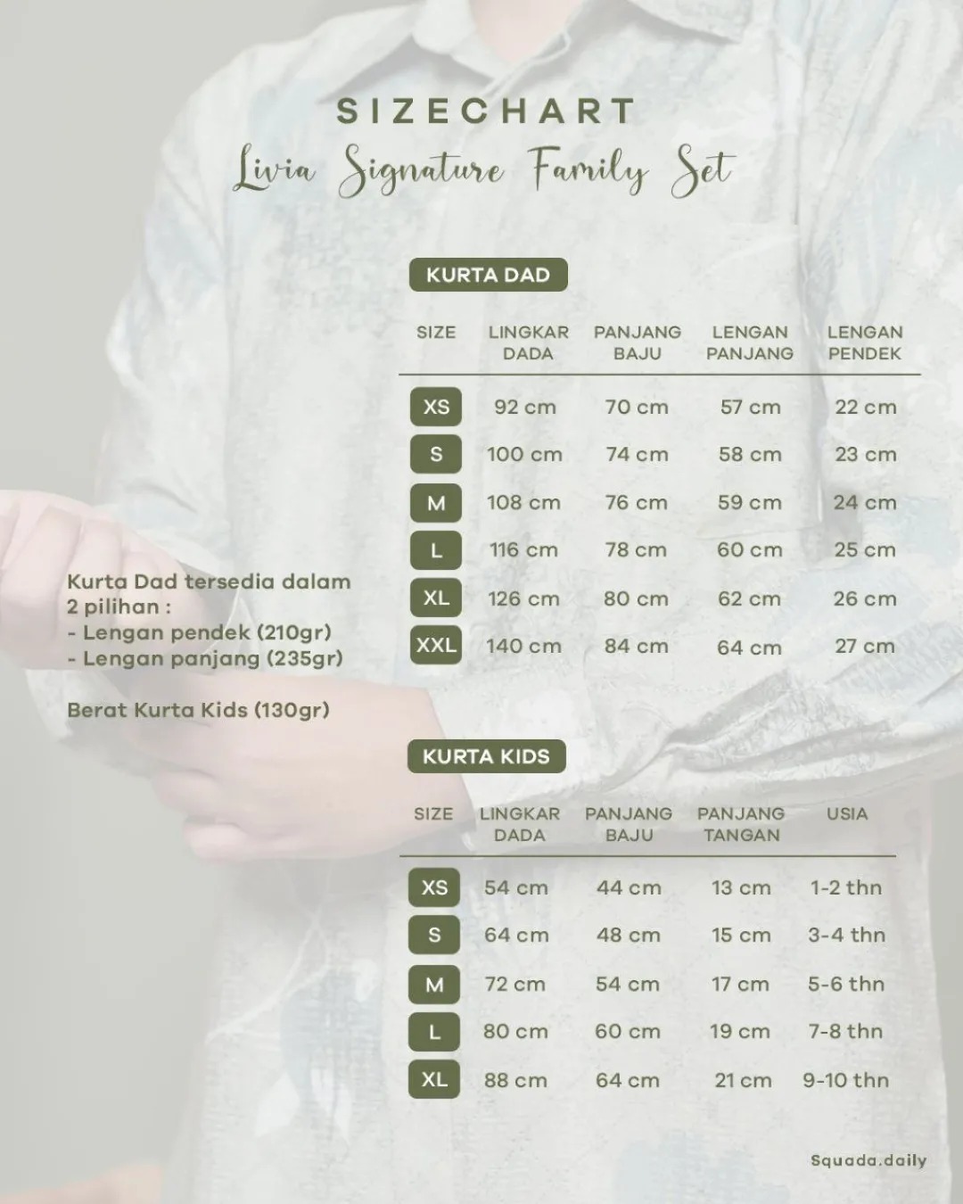 LIVIA SIGNATURE FAMILY SET (FRESS SAGE GREEN)