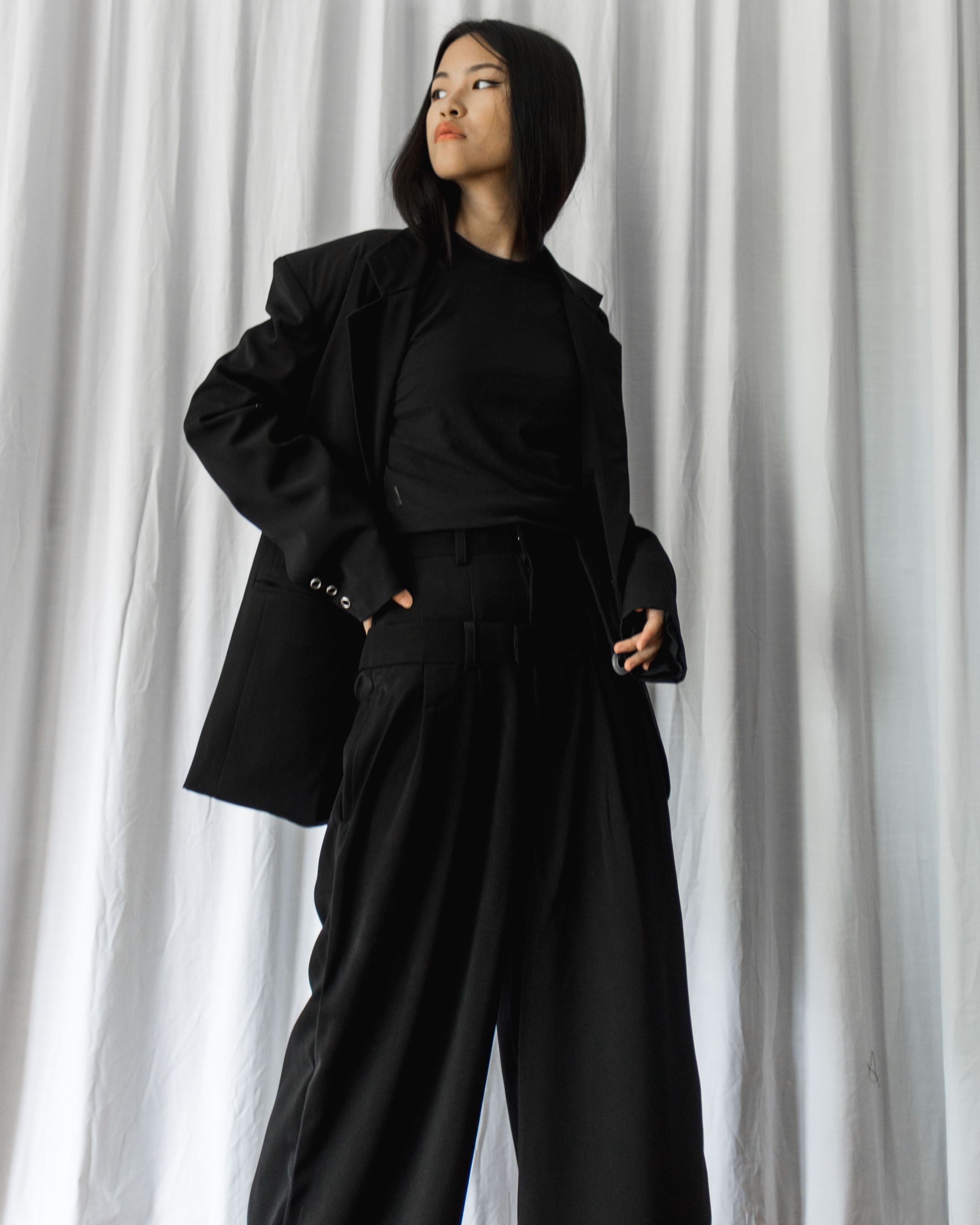 INLAY OVERSIZE BLAZER - MIDNIGHT