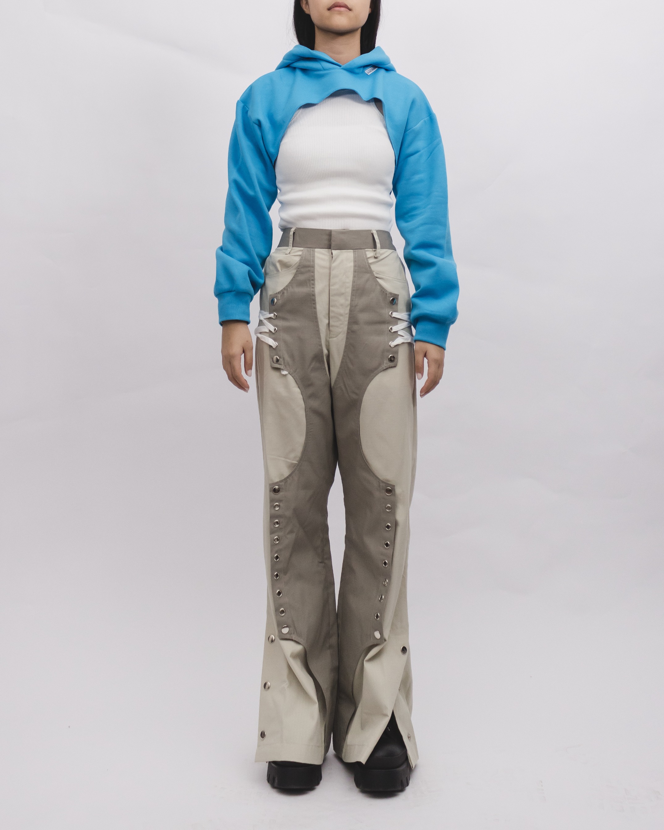 COSMIC CROPPED HOODIE - BLUE
