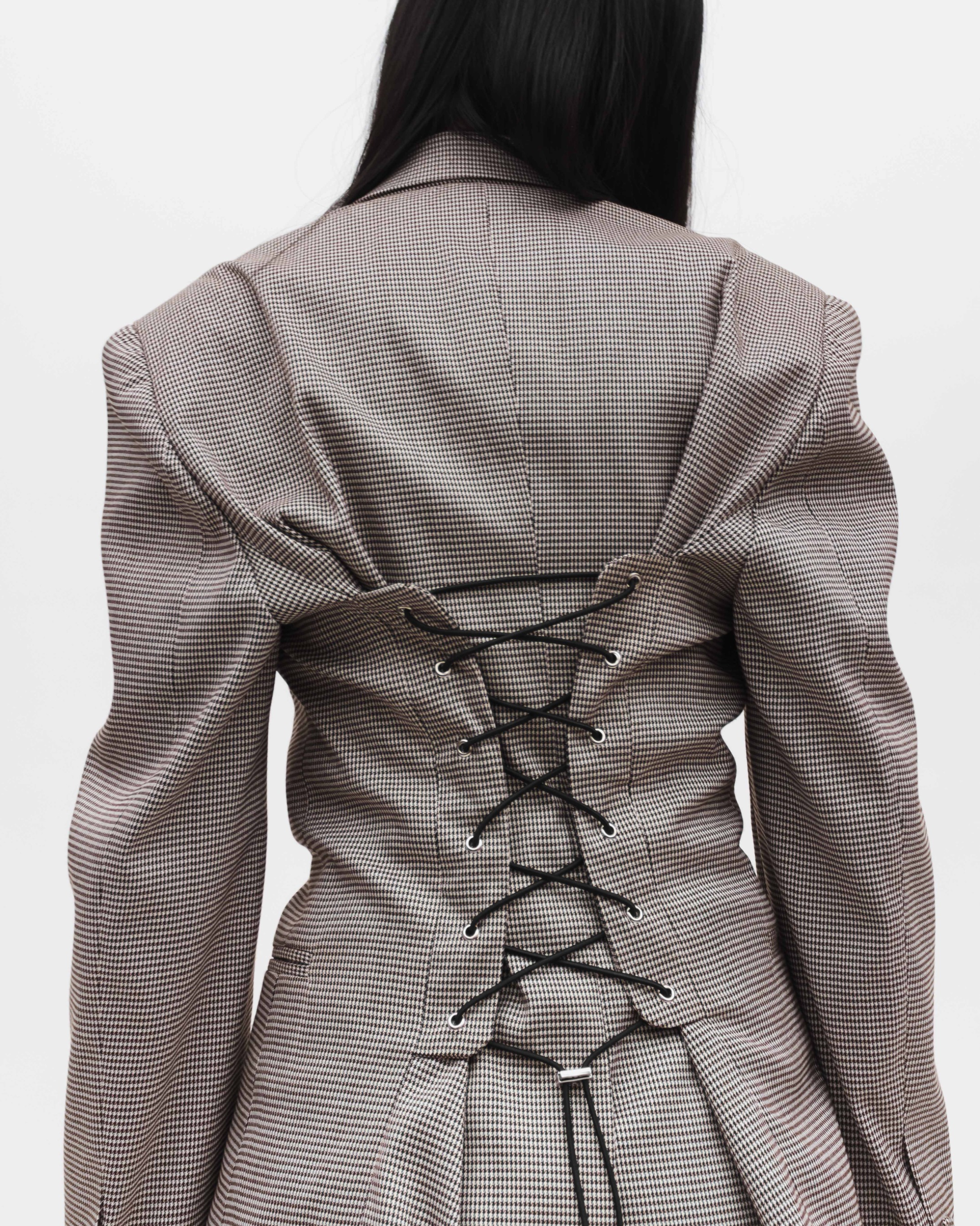 OVERSIZE CORSET BLAZER - HERRINGBONE