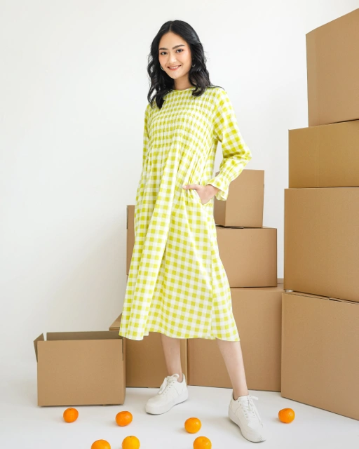 Image of HELGA MIDI DRESS - YELLOW