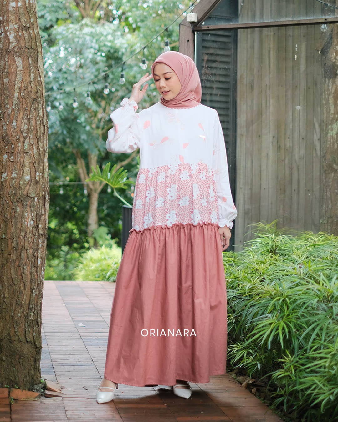 Jawda Dress - Flower Coral
