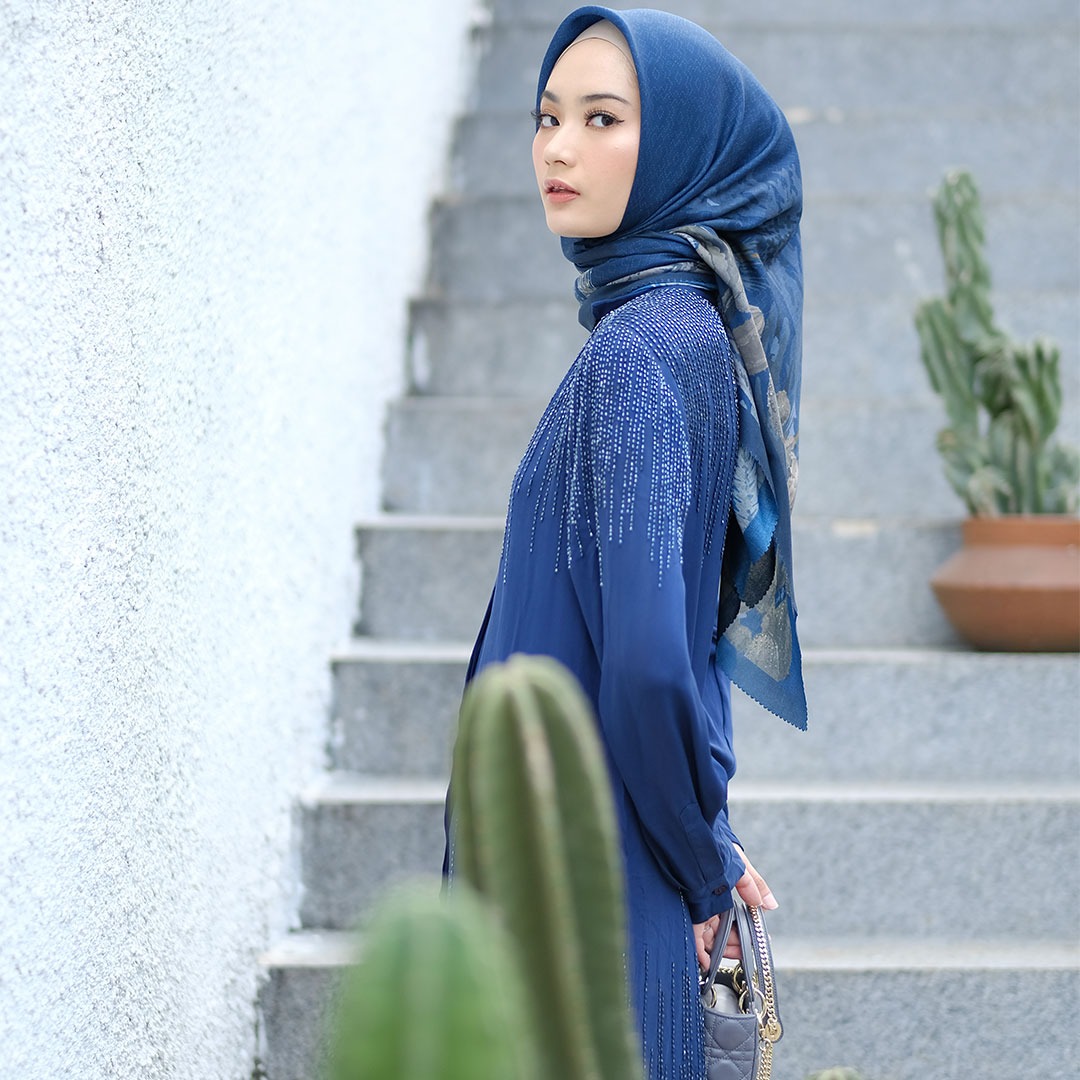 Cactus Scarf Navy