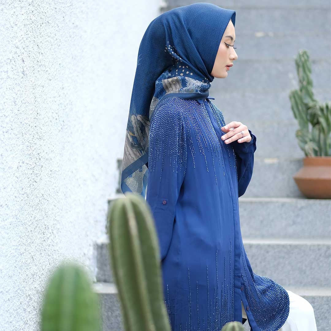 Cactus Scarf Navy