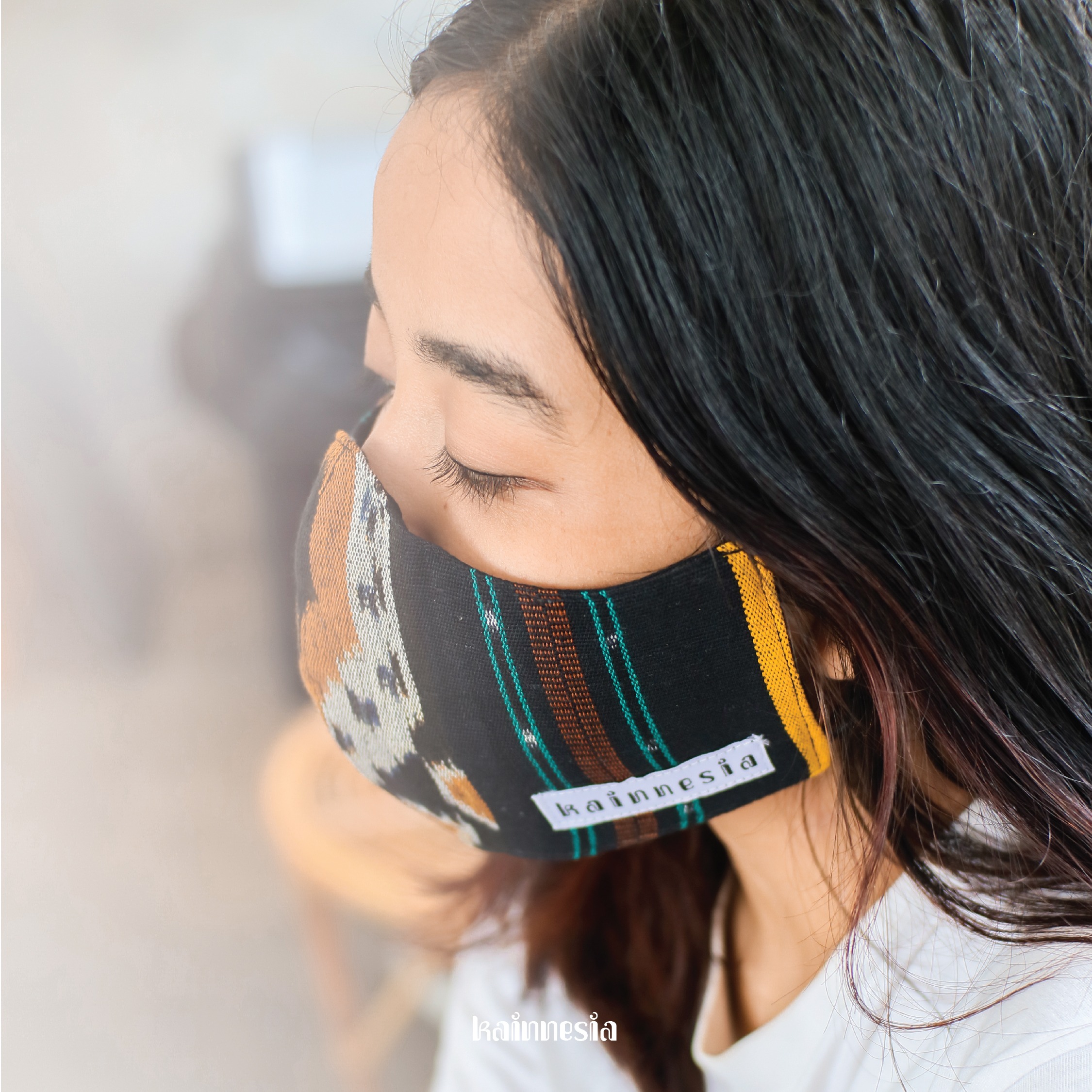 MASKER PATRON - EARLOOP / NON HIJAB - BAHAN TENUN