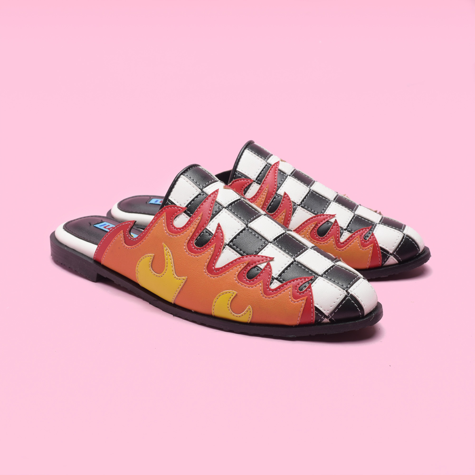 Lisa on Flame Mules