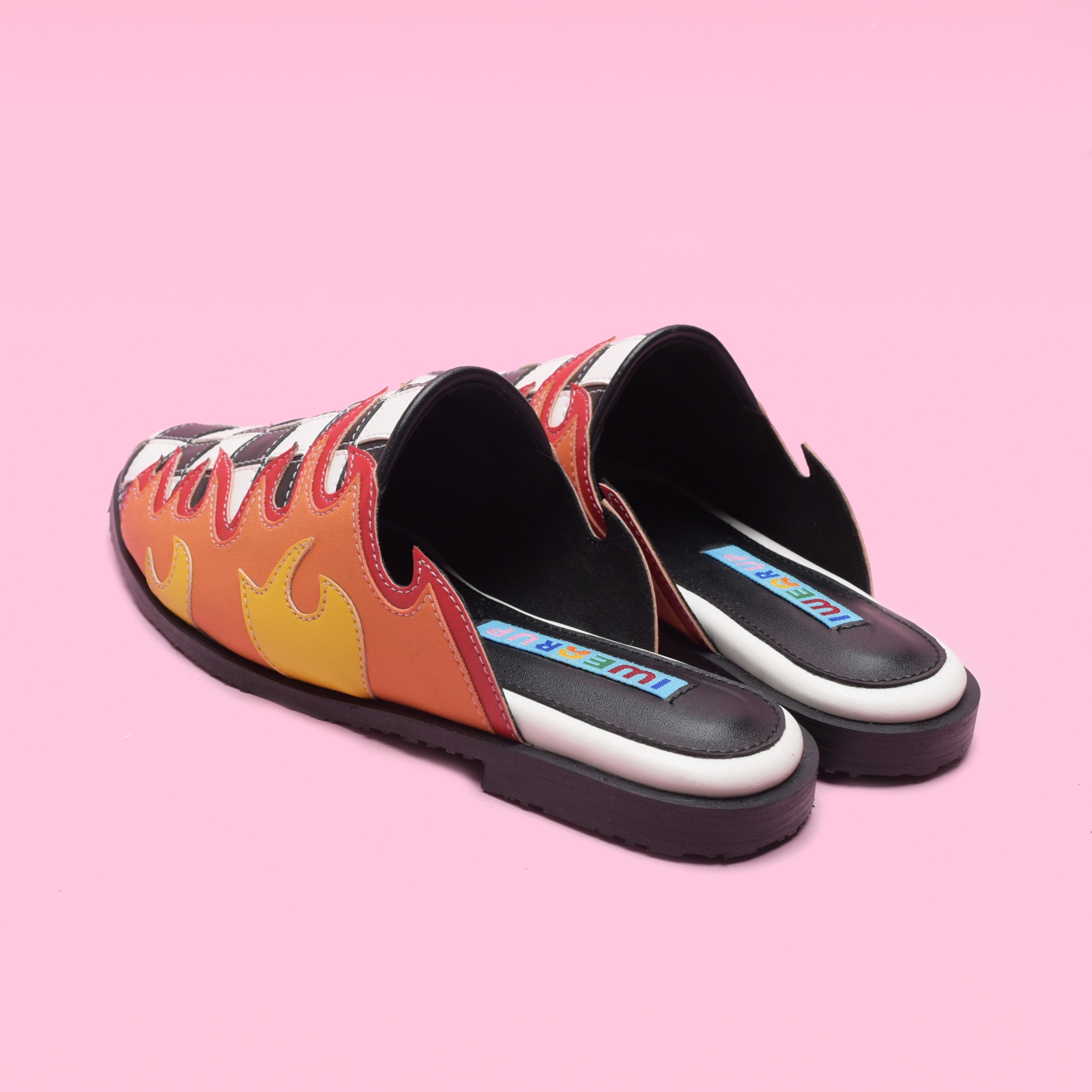 Lisa on Flame Mules