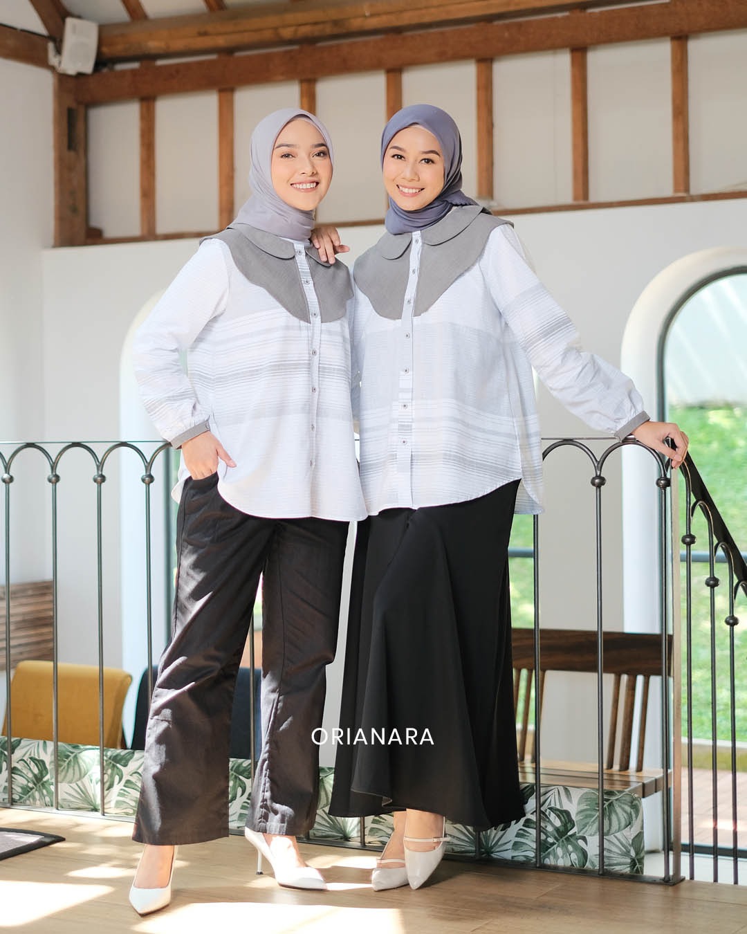 Naava Blouse - Stripes Grey
