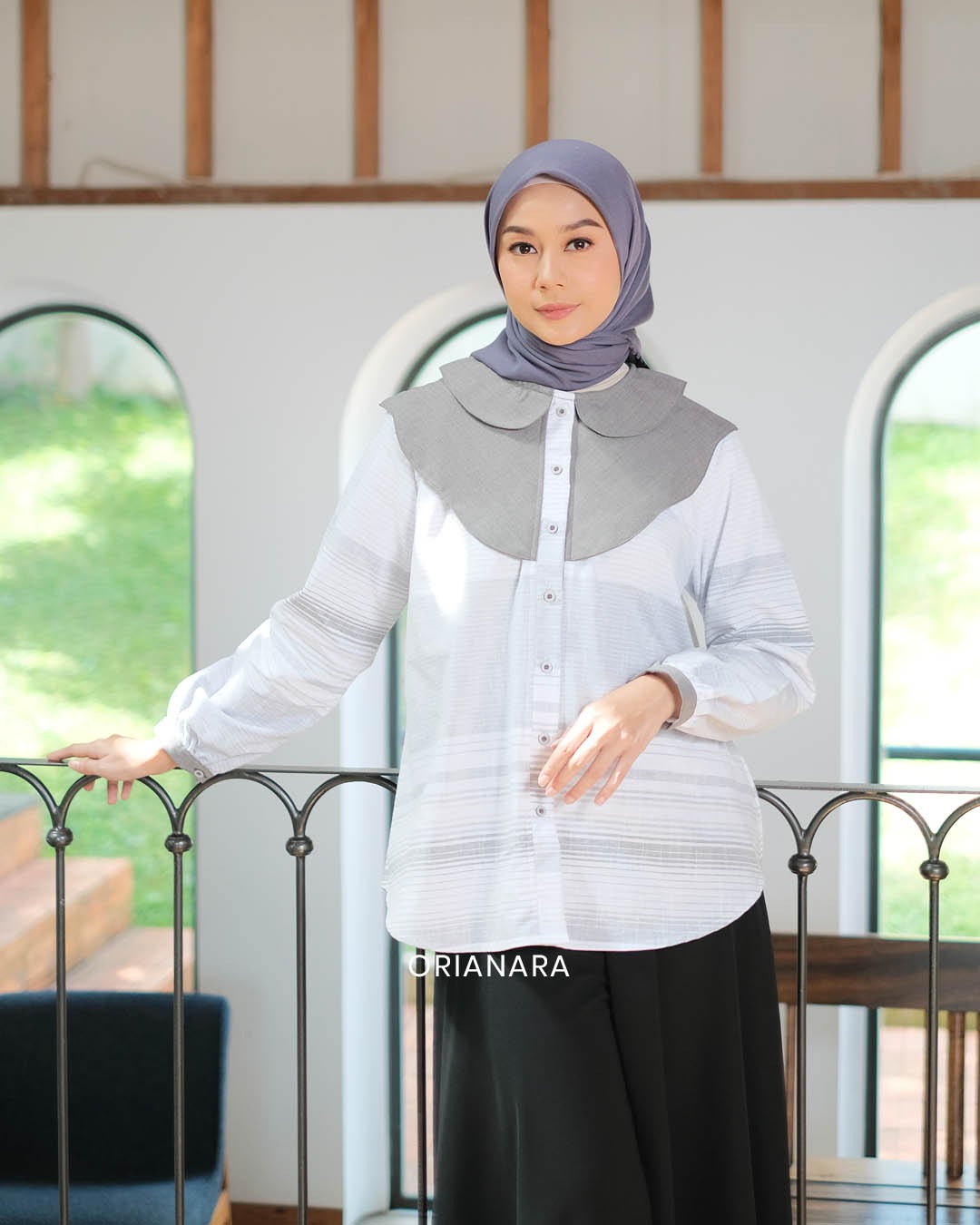 Naava Blouse - Stripes Grey