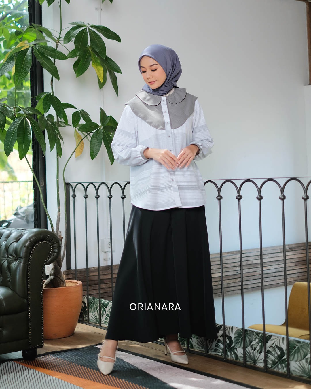 Naava Blouse - Stripes Grey