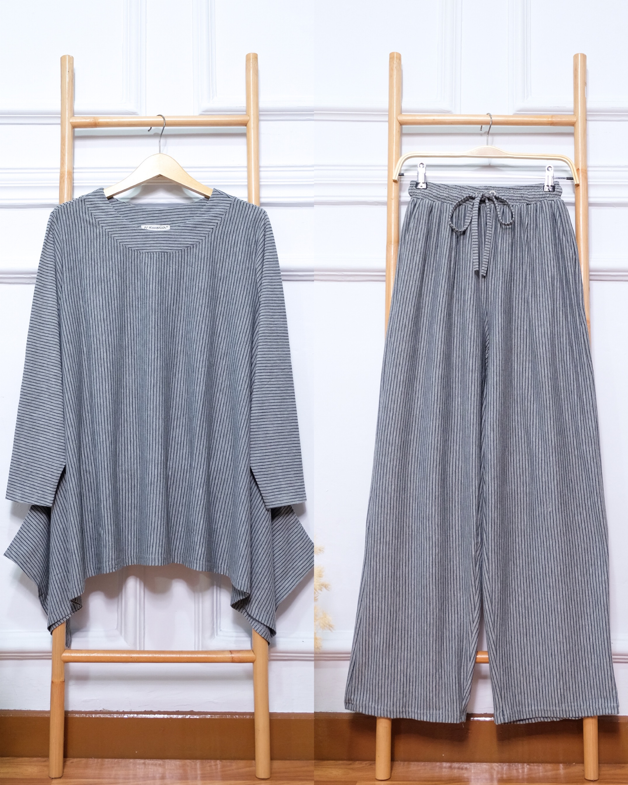 Oneset Simple Blouse with Loose Pants & Simple Blouse with Skirt