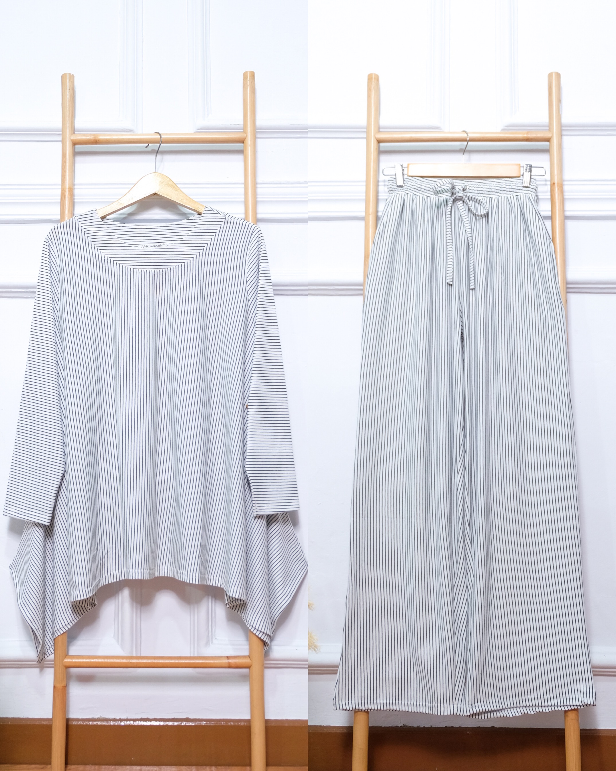 Oneset Simple Blouse with Loose Pants & Simple Blouse with Skirt