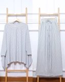 Oneset Simple Blouse with Loose Pants & Simple Blouse with Skirt