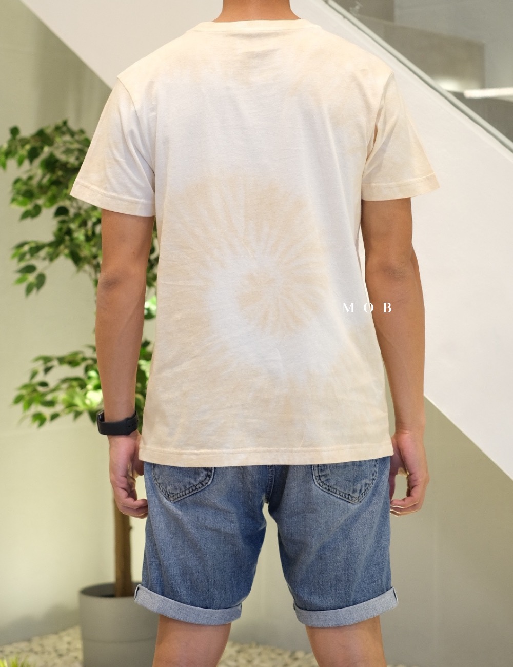 OUSST01007 Washed SS Tee Tie Sand Cream (S ONLY)