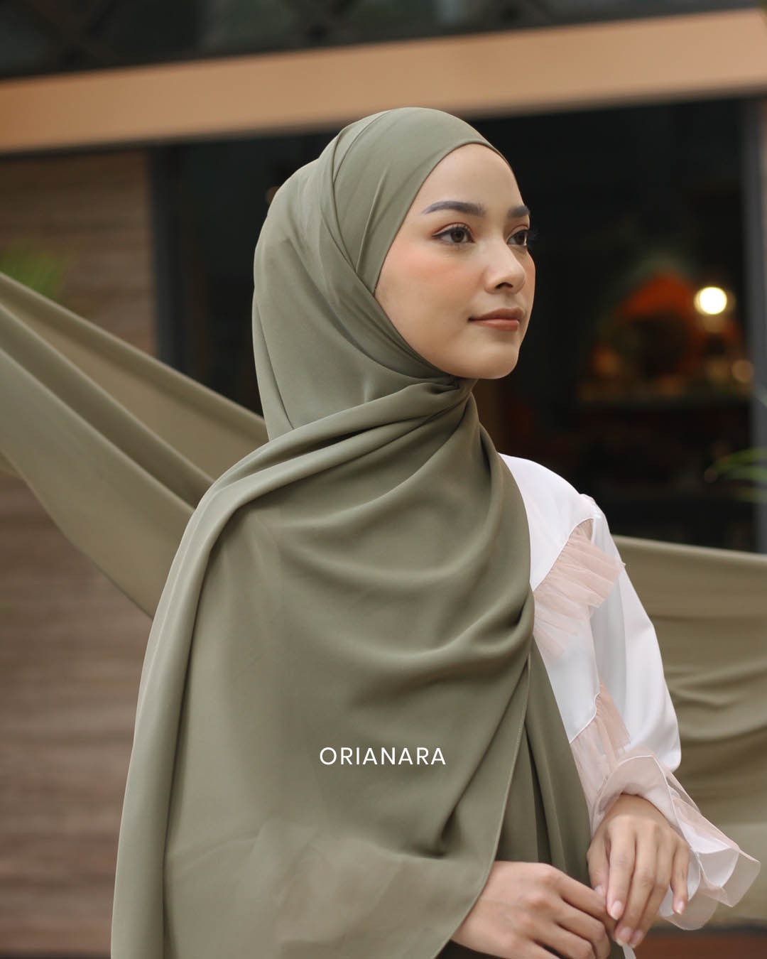 Orianara - Sausan Pashmina Instant Olive
