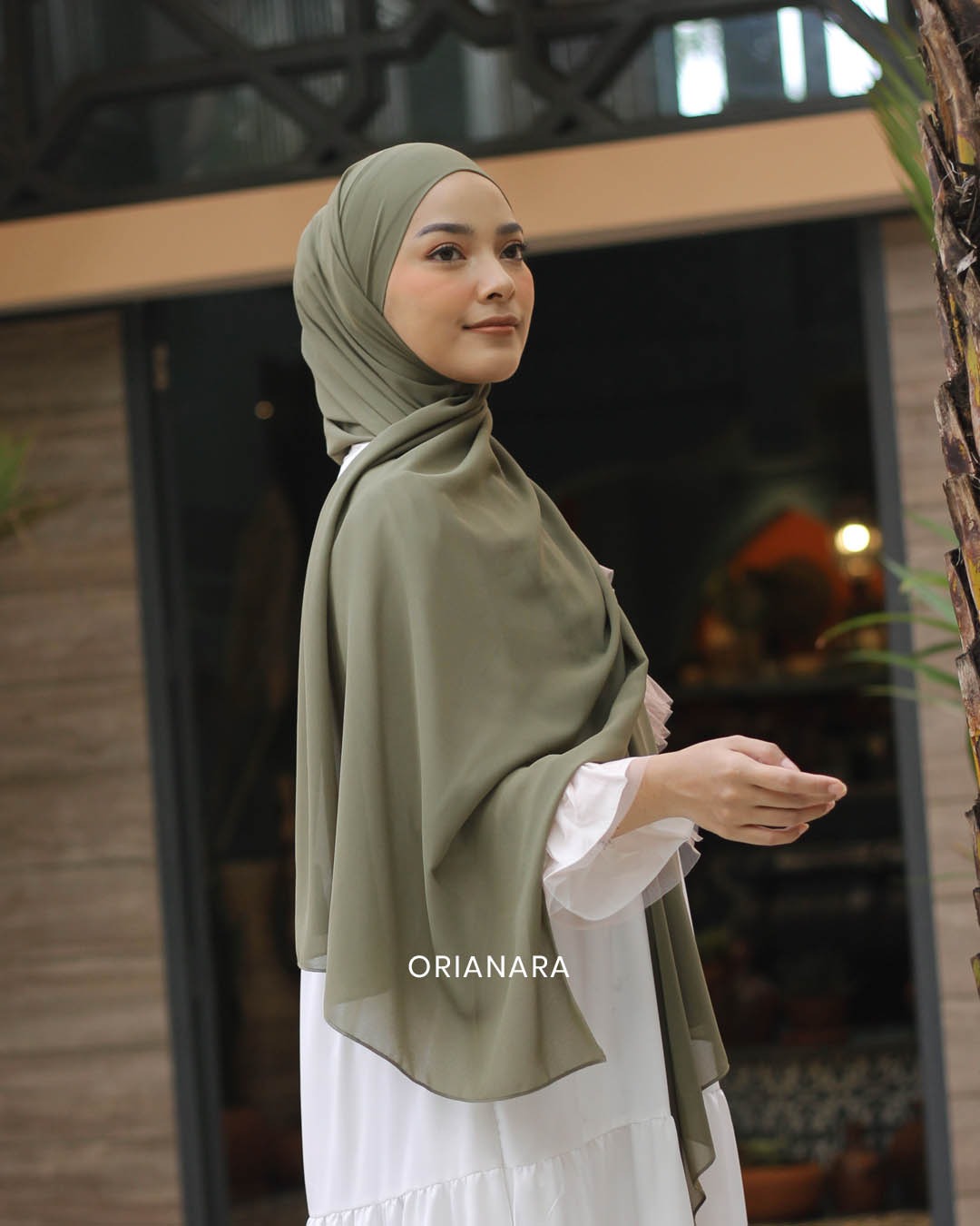 Orianara - Sausan Pashmina Instant Olive