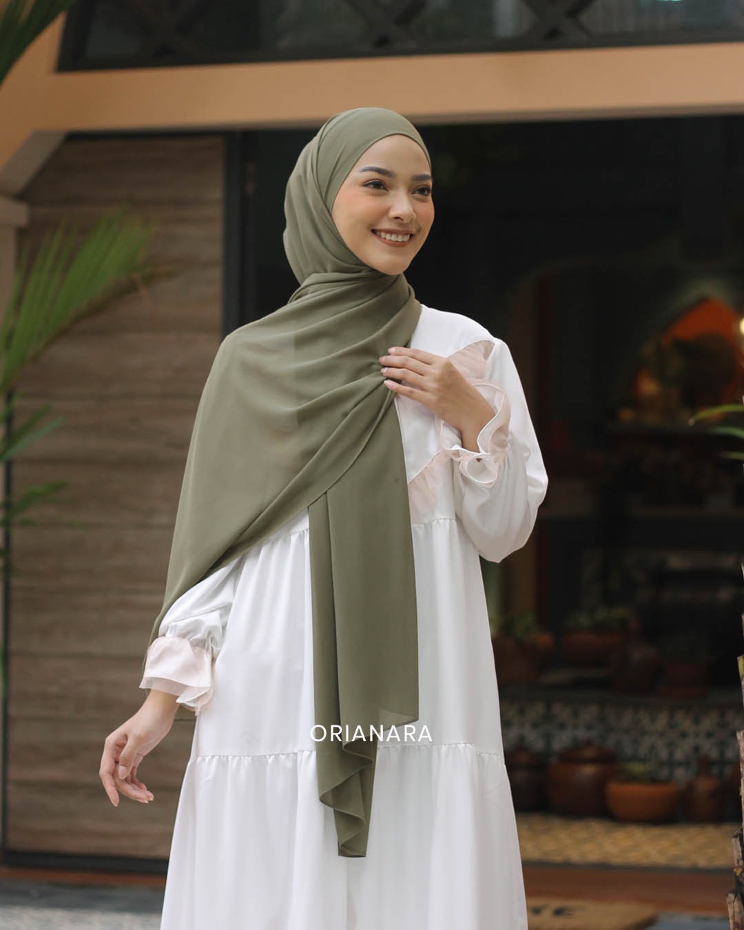 Orianara - Sausan Pashmina Instant Olive
