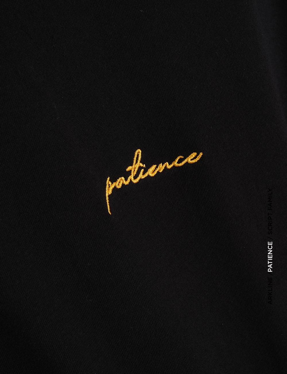 Arkline Family Script Patience T-shirt Obsidian Black