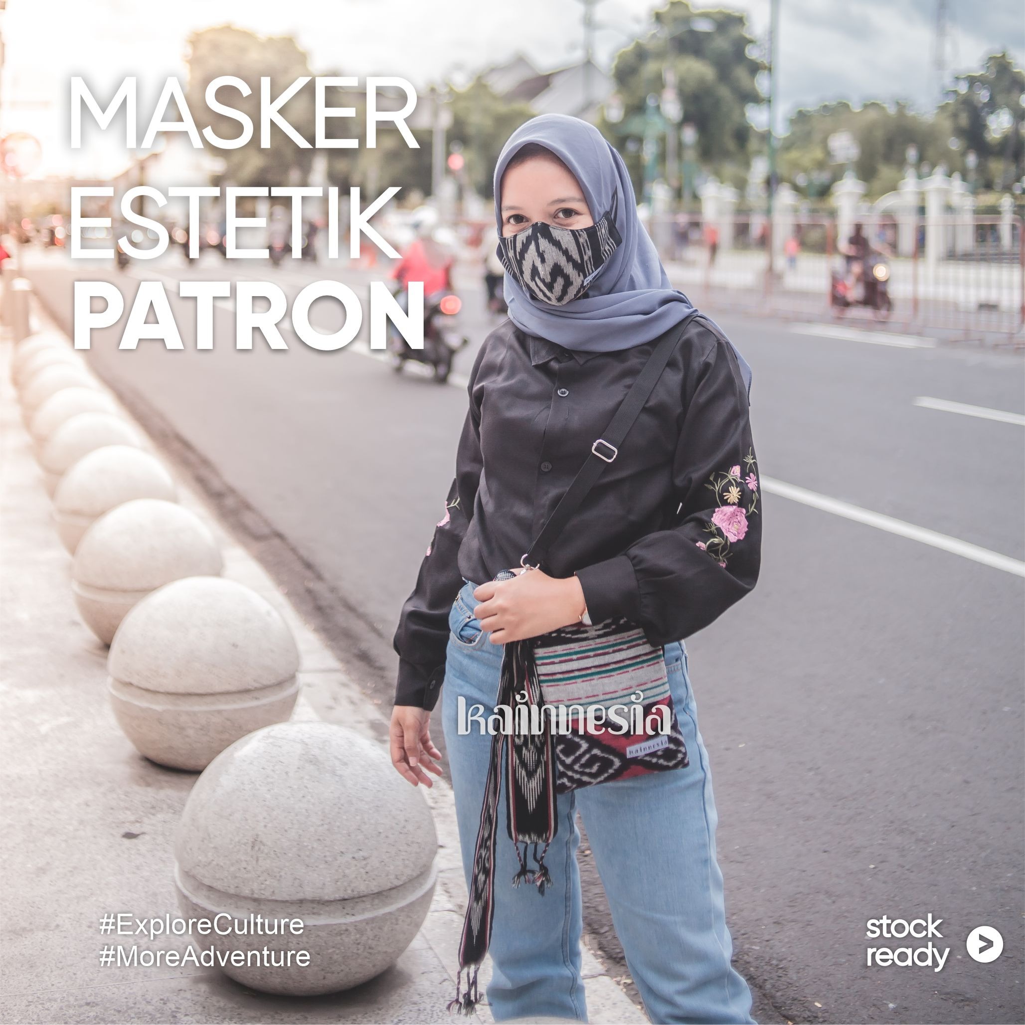 MASKER PATRON - EARLOOP / NON HIJAB - BAHAN TENUN