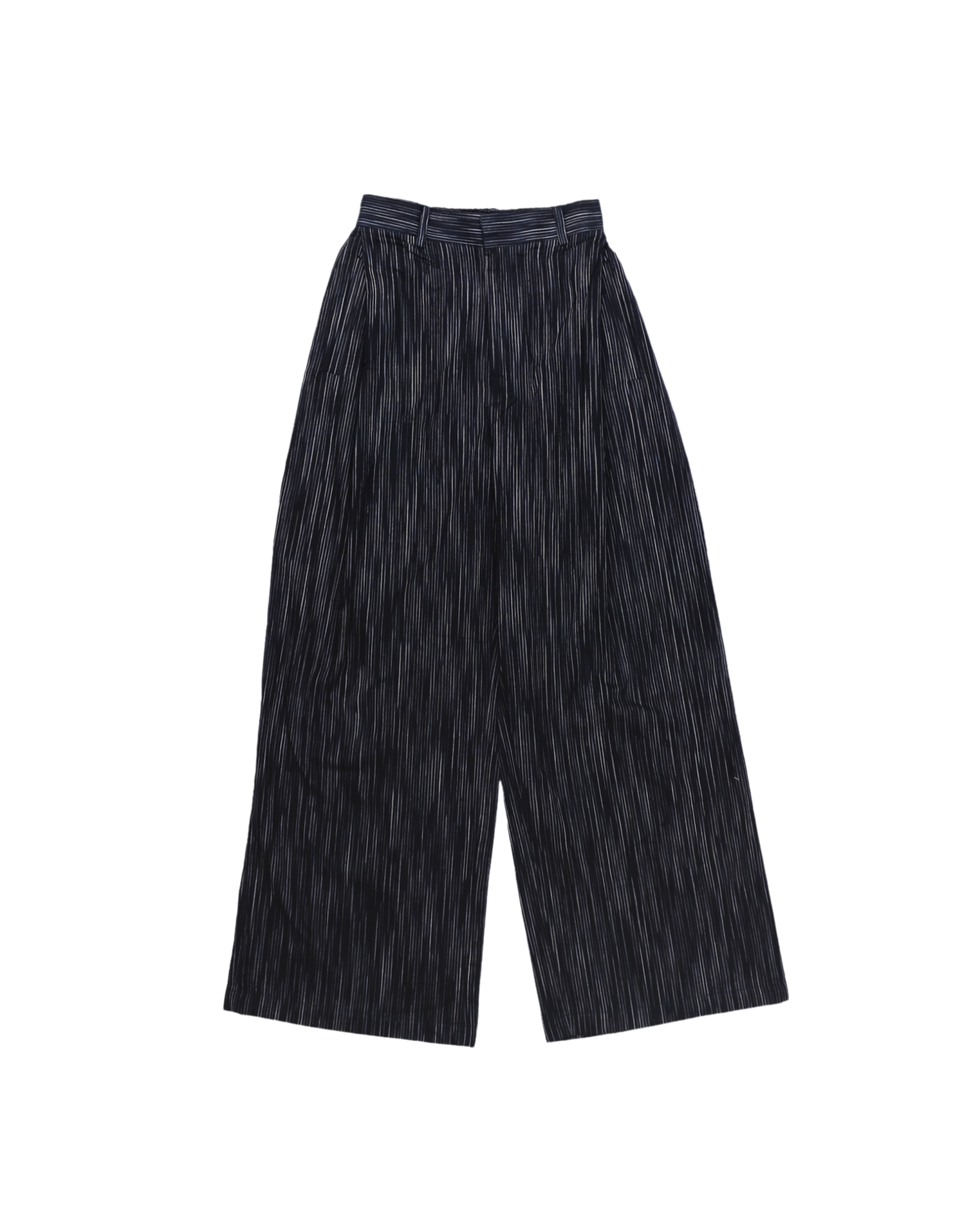 DEEP PLEATED WIDE TROUSERS - INDIGO
